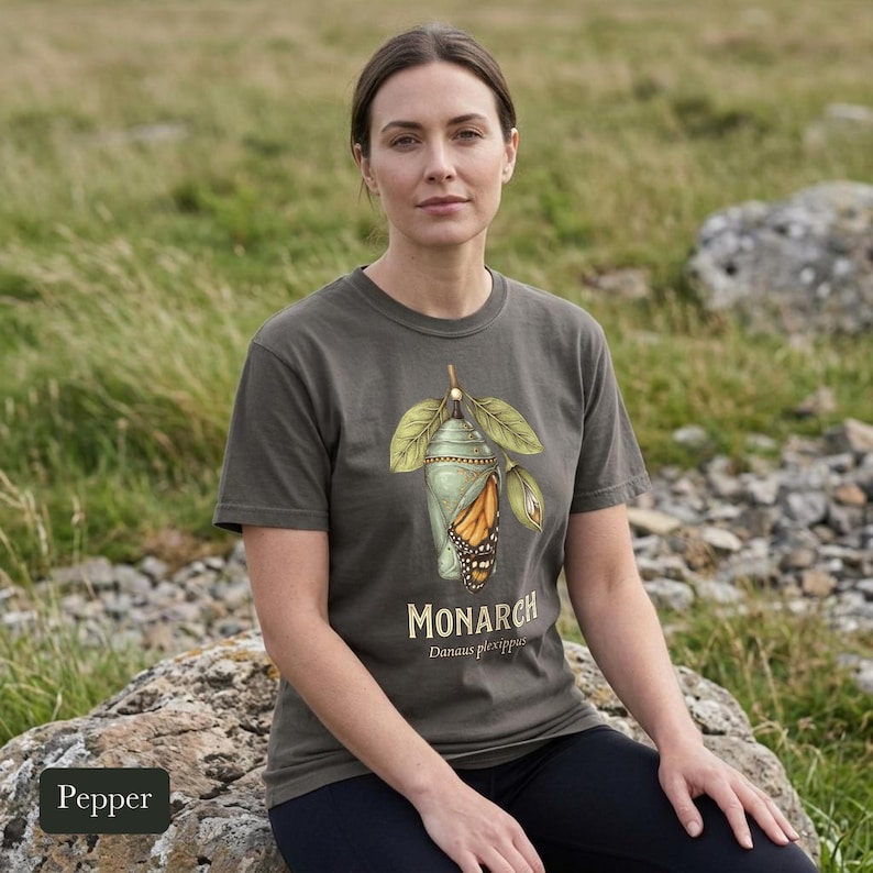 Monarch Butterfly Comfort Colors® Shirt, Cottagecore Vintage Science Illustration