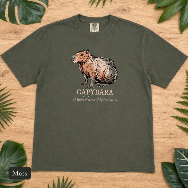 Ink Sketch Capybara Shirt, Comfort Colors® Animal Graphic Tee, Weird Animal Shirt, Capybara Gift for Zookeepers, Animal Lover Gift