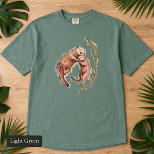 Cuddling Sea Otters Shirt, Comfort Colors® Marine Life Tee, Cute Animal Tee, Aquarium Shirt, Otter Gifts for Ocean Lovers, New Mom Gift