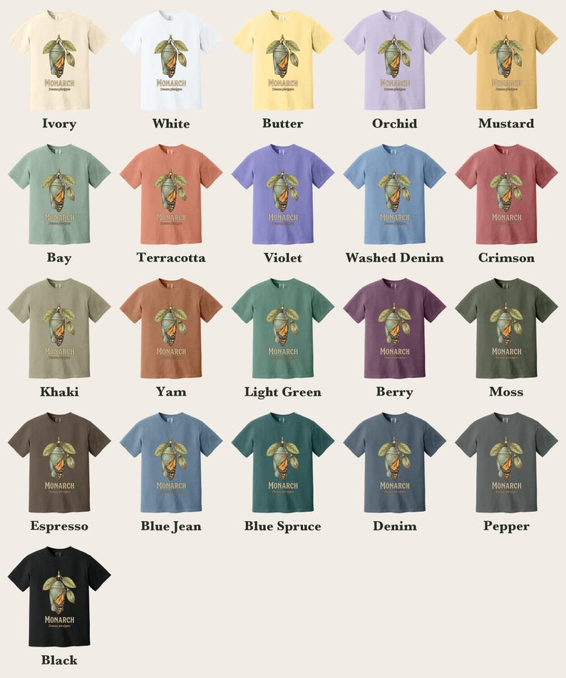 Monarch Butterfly Comfort Colors® Shirt, Cottagecore Vintage Science Illustration