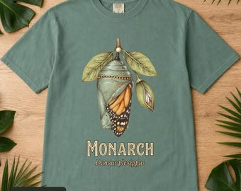 Monarch Butterfly Comfort Colors® Shirt, Cottagecore Vintage Science Illustration