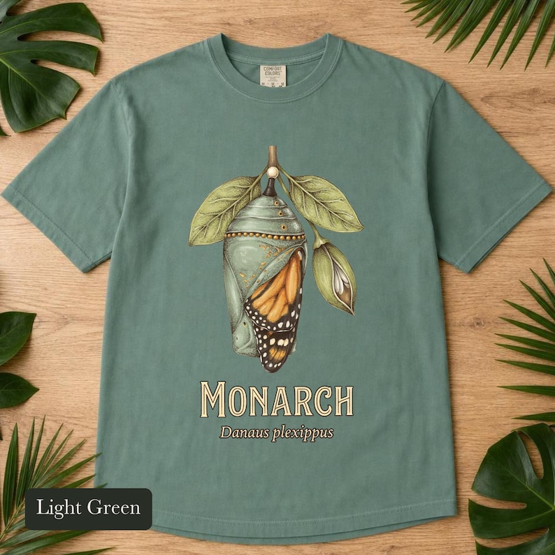 Monarch Butterfly Comfort Colors® Shirt, Cottagecore Vintage Science Illustration