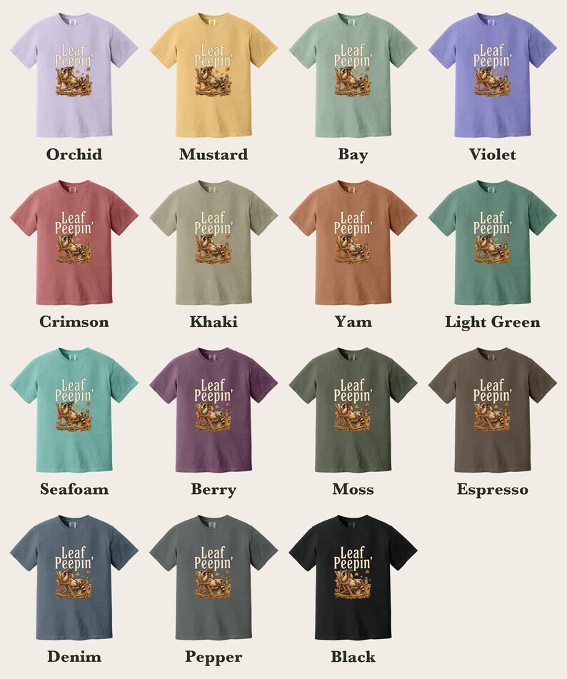 Raccoon Leaf Peepin' Comfort Colors® Cotton Shirt, Vintage Autumn Camp Illustration
