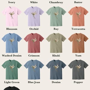 Dragonfly Shirt, Comfort Colors® Entomology Tee, Cottage Core Wildflower Graphic Tee, Bug Lover Gift, Vintage Botanical Insect Illustration