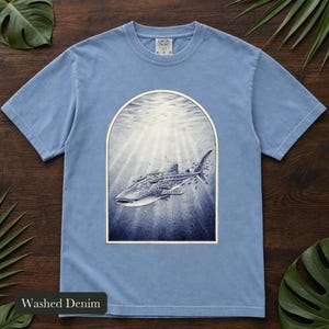 Whale Shark Shirt, Comfort Colors® Vintage Nature Tee, Deep Sea Marine Life Illustration, Marine Biologist Gift, Aquarium Shirt