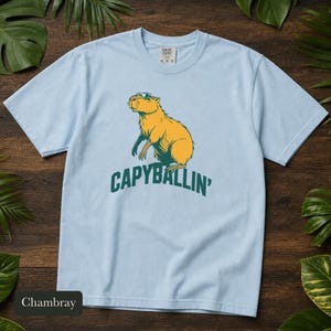 Capybara Shirt, Capyballin' Comfort Colors® Tee, Funny Animal Meme Tshirt, Cute Zoo Animal Graphic Tee, Capybara Lover Gift