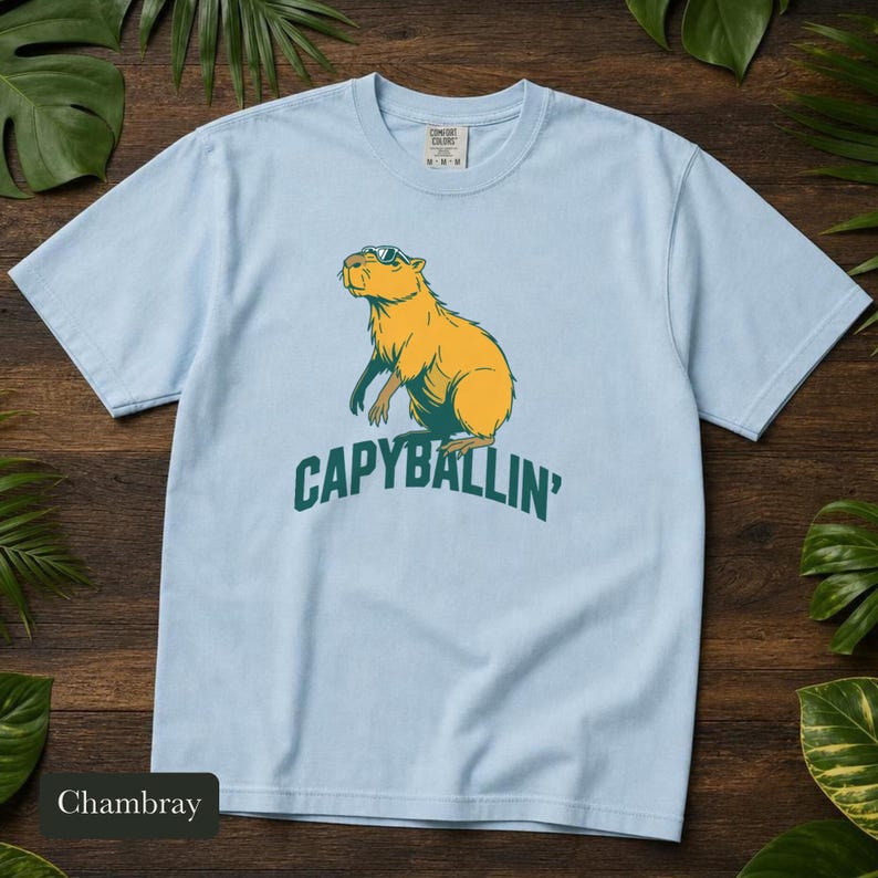 Capybara Shirt, Capyballin' Comfort Colors® Tee, Funny Animal Meme Tshirt, Cute Zoo Animal Graphic Tee, Capybara Lover Gift