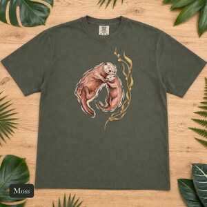 Cuddling Sea Otters Shirt, Comfort Colors® Marine Life Tee, Cute Animal Tee, Aquarium Shirt, Otter Gifts for Ocean Lovers, New Mom Gift