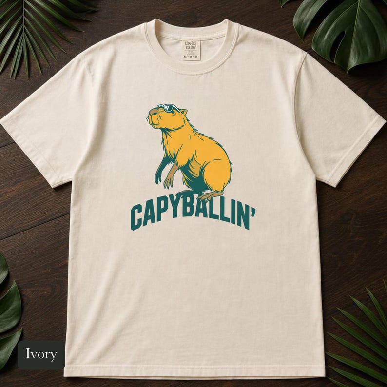 Capybara Shirt, Capyballin' Comfort Colors® Tee, Funny Animal Meme Tshirt, Cute Zoo Animal Graphic Tee, Capybara Lover Gift
