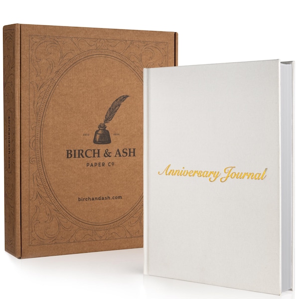 Erfstuk Jubileumdagboek: Begeleid herinneringsboek met gouden folieaccenten, vintage stijl