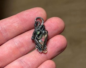 Ethiopian Opal Wire Wrapped Pendant