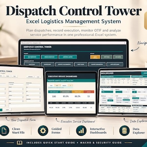 Excel Dispatch Management System | Logistics Dashboard | OTIF KPI Tracker | Warehouse Shipping Control | VBA Template