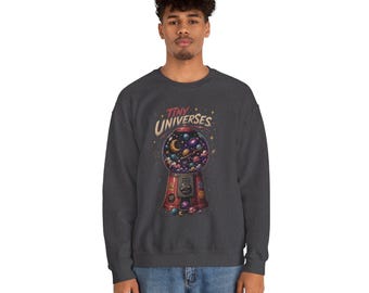 Sudadera El Universo | Sudadera con Gráfico Celestial | Cuello redondo de astrología retro | Suéter unisex cómodo | Regalo para amantes del espacio