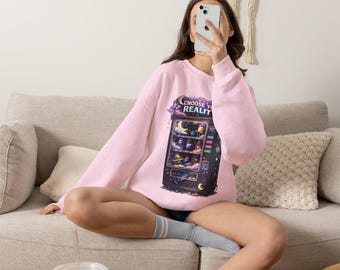 Sudadera Máquina Expendedora de Sueños | Cómoda sudadera unisex de cuello redondo | Sudadera con estampado estético | Estilo urbano retro | Regalo ideal para soñadores