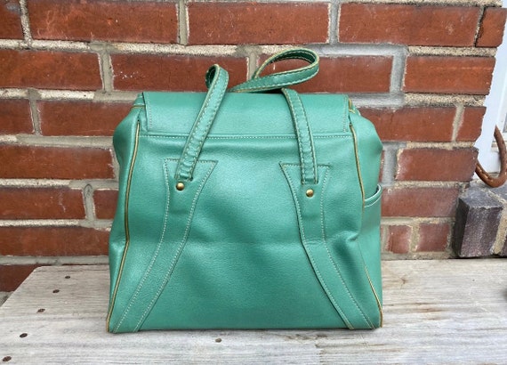 Vintage 1960s Double Handle Travel Bag / Handbag … - image 4