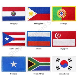 Geborduurde nationale vlag patches, strijkbare accessoires (verpakking van 2)