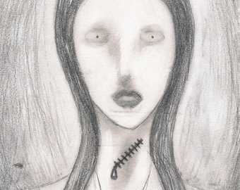 Zipper Girl, Horror Story, Original Drawing, Sketch Pad, Sketches, Divine Mania