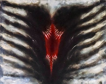 The Vampire God, Horror, Original Oil Painting, Demonic