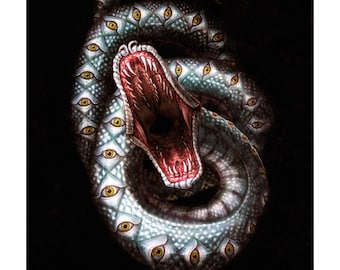 Och Chan, Vision Serpent, Devour, Signed Giclee, Digital Illustration