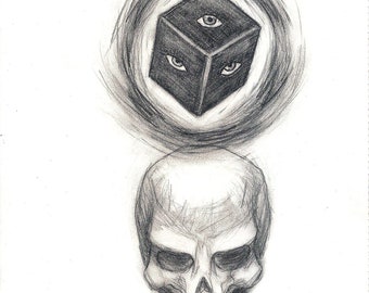 Black Cube, Saturn, Obsidian, Original Drawing, Sketch Pad, Sketches, Divine Mania
