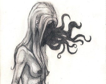 Chaos Agent, Lovecraftian, Original Drawing, Sketch Pad, Sketches, Divine Mania