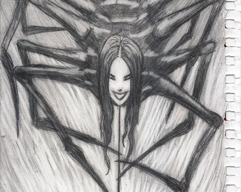 Wight Spider, Marilyn Manson, Original Drawing, Sketch Pad, Sketches, Divine Mania
