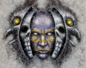 Skinwalker, Nagual, Brujo, reincarnation, Native American, la chusa, sorcerer, Original Oil Painting, Shapeshifter,