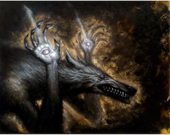 Werewolf, Skinwalker, Nagual, Brujo Original Oil Painting, Shapeshifter