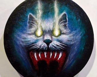 Yule Cat, Christmas, Folklore, Iceland, Giant Cat, Nordic, Original Oil Painting