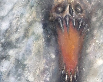 Wendigo, Horror, Original Oil Painting, Evil Dead