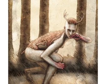 Maenad, Signed Giclee, Greek Myth, Digital Illustration