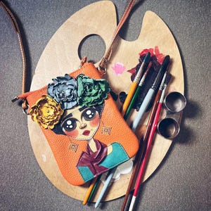 Handmade Orange Kangaroo Leather Crossbody And Shoulder Bag