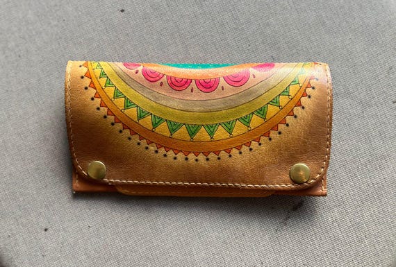Pride Bloom - A Hand-painted Leather Wallet Celebrating Pride, Diversity, And Love