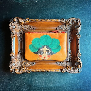 carteira laranja pequena Frida