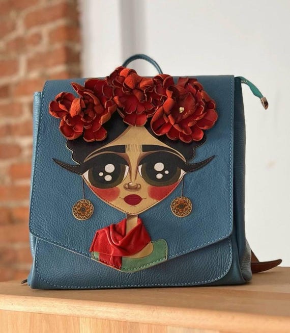 rebel in blue - handcrafted backpack