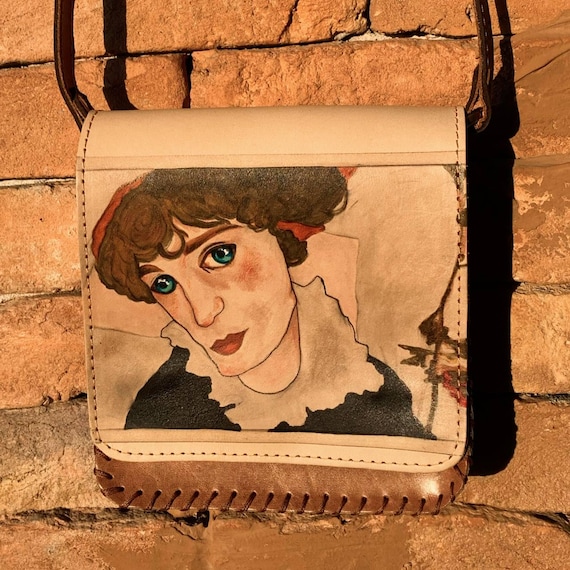 Egon Muse - Hand Painted Leather Crossbody Bag