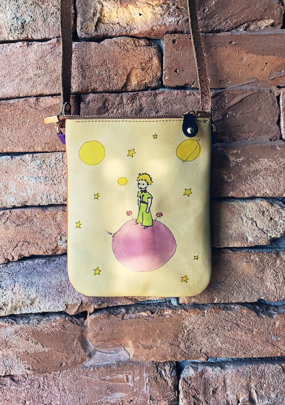 The Little Prince Leather Crossbody Bag- Mini Shoulder Purse- Kids Gift Kunta Leather Handmade
