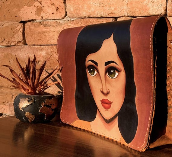 Aurora - Hand Painted Leather Bag - Unique Gift For Her