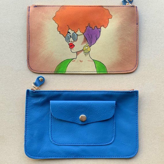 bold muse - hand painted leather wallet