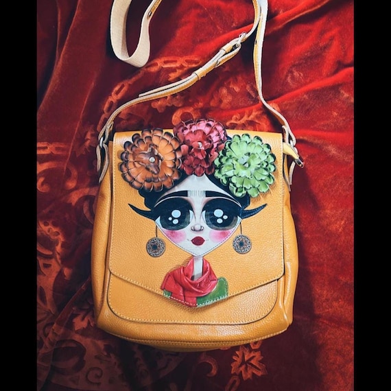 dervish del corazon - handmade artistic crossbody leather bag