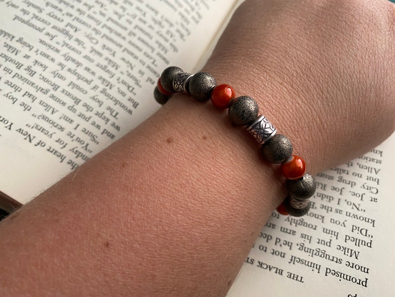 only one available and Silver Beaded Bracelet Orange JEWELRY SALE Bronze