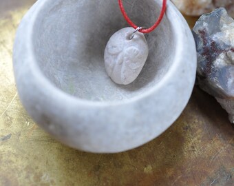 little friend - stony necklace - talisman - owl