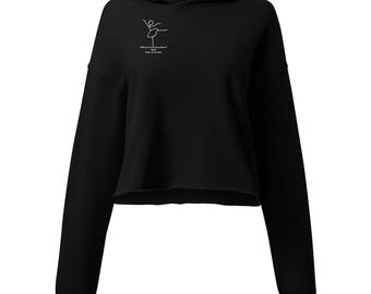 Sweat à capuche court noir : sweat-shirt à graphique « Prison Wit-tha-tism »