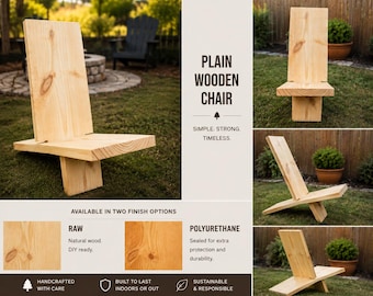 Solid Wood Flat-Pack Camping Chair | Tool-Free Rustic Outdoor Seat