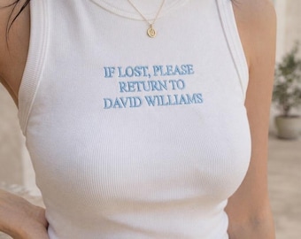 Embroidered If Lost Please Return To Tank Top, Personalized Bride Tank, Funny Bachelorette Shirt, Future Wife Gift, Bridal Trip Outfit
