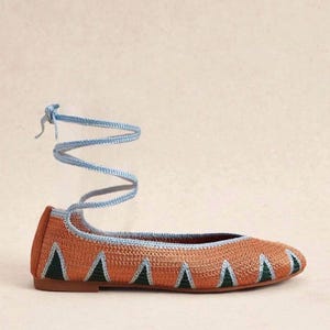 Mykonos Crochet Ballet Flats – Woven Boho Summer Vacation Sandals