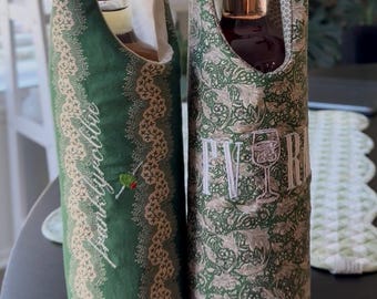 Custom Wine Tote Bag | Handmade Personalized Wine Carrier