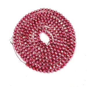 Faded  Pink to Silver - GLASS BEAD GARLAND - 3/4&quot; Vintage Christmas - Double Beads Beaded  -  - Strand - Glass