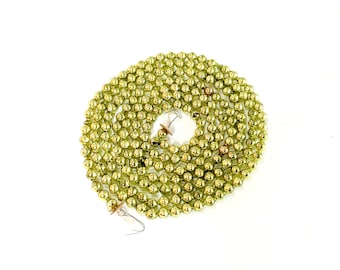 VINTAGE CHRISTMAS GARLAND - Chartreuse Beaded Garland - Glass Garland - Made in Japan - Bead Beads 75" 1/4" wide