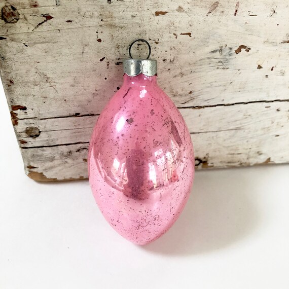 VINTAGE Light Pink Glass Christmas Ornament Glass Ornament Etsy
